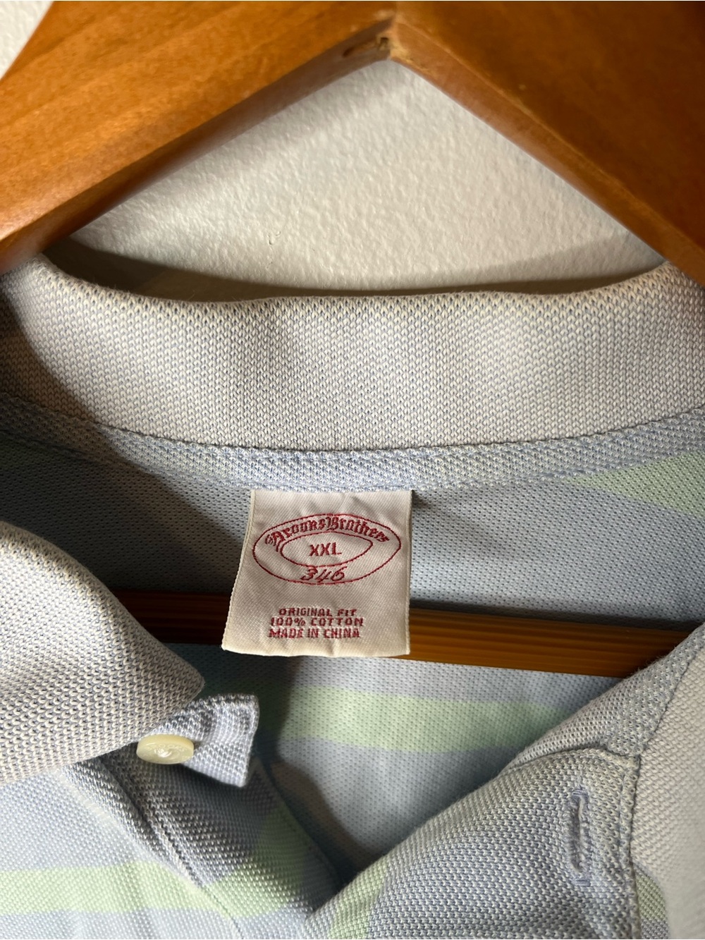 Brooks Brothers Pique 346 Polo Shirt Men’s Size XXL Blue & Lime Striped - Picture 2 of 6